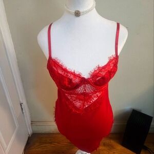Fashion nova red lace dress